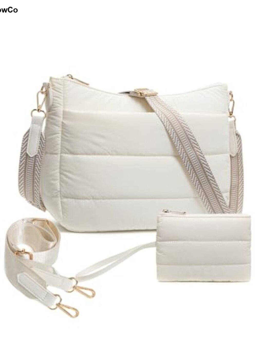 Puffer Crossbody Bag Women Quilted Shoulder Hobo Purse Nylon Lightweight